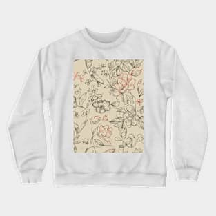 Floral Pattern Hand Drawn Sketch: Sketchpad Garden Whispers Crewneck Sweatshirt